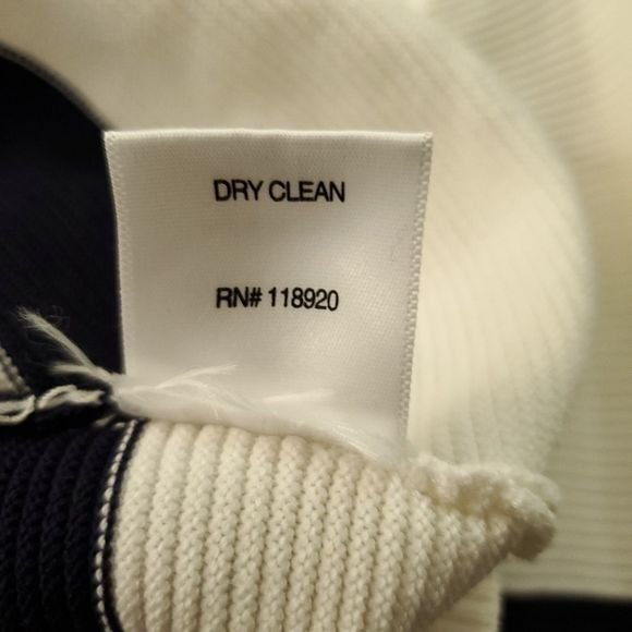 Lucy Paris Striped Cropped Pullover Sweater White Blue sz Small - Picture 8 of 9